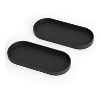 Lazy K Silicone Tray - Small Vanity Tray Organizer - Spoon Rest Holder - Kitchen Sink, Bathroom, Multi-Purpose Modern Counter Organizer (Black)