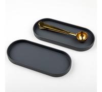 Lazy K Silicone Tray - Small Vanity Tray Organizer - Spoon Rest Holder - Multi-Purpose Modern Kitchen Sink, Bathroom, Counter Organizer (Grey)