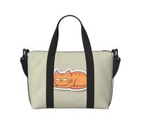 Lazy Kitten Printed Travel Tote Bag, Large Capacity Gym Bag, Lightweight Weekend Travel Shoulder Bag, Unisex