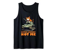 Lazy kitten relaxing on a large tank in a quirky graphic Tank Top