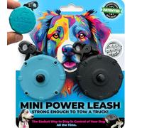Lazy Leash! Ocean Aqua + Freebie Mini Wearable Lightweight Adjustable Power Lead for Adventure, Training, Fun & Control. 2 Retractable Clip-On Keychain Dog Leashes Strong Enough to Tow a Truck!