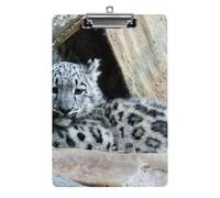 Lazy Light Snow Leopard A4 Acrylic Clipboard for Papers Writing Planner, Office Wall Mounted Large Capacity Organizer