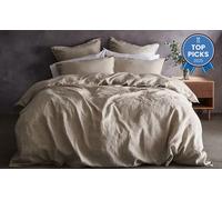 Lazy Linen Duvet Cover, Double, White Dimensions: 4′6″ x 6′3″ (135cm x 190cm)