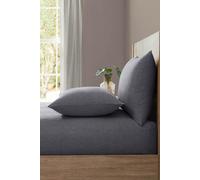 Lazy Linen 'Pure Washed Linen' Fitted Sheet in Charcoal | Size: King Lazy Linen Charcoal King