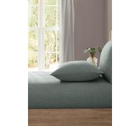 Lazy Linen 'Pure Washed Linen' Fitted Sheet in Green | Size: King Lazy Linen Green King