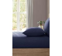 Lazy Linen 'Pure Washed Linen' Fitted Sheet in Navy | Size: Single Lazy Linen Navy Single