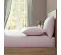 Lazy Linen 'Pure Washed Linen' Fitted Sheet - Pink - California king