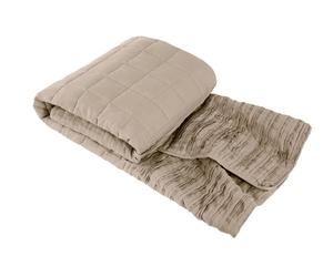 Lazy Linen Pure Washed Linen' Quilted Throw - Rose gold - Standard