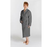 Lazy Linen Women's 'Pure Washed Linen' Bathrobe in Charcoal | Size: 12-14 Lazy Linen Charcoal 12-14