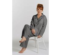 Lazy Linen Women's 'Pure Washed Linen' Pyjama Set in Charcoal | Size: 10-12 Lazy Linen Charcoal 10-12