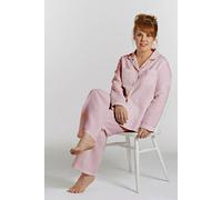 Lazy Linen Women's 'Pure Washed Linen' Pyjama Set in Pink | Size: 8-10 Lazy Linen Pink 8-10
