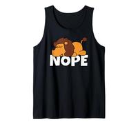 Lazy Lion Nope Not Today Wild Cat Mane Lazybones Laziness Tank Top