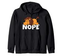 Lazy Lion Nope Not Today Wild Cat Mane Lazybones Laziness Zip Hoodie