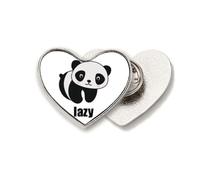 Lazy Lovely Cartoon Panda Cat Fat Heart Metal Pin Brooch Clip Love