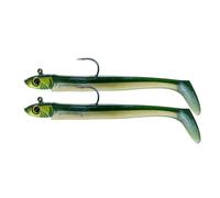 Lazy Lures - Bomb Squad Lures 12cm 20g, 2 Per Pack Durable Soft Plastic Paddle Tailed Lures With A Lead Jig Head, Realistic Eyes And Sharp Hook. Perfect For Sea And Fresh Water Fishing (Green)