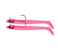 Lazy Lures - Bomb Squad Lures 16cm 45g, 2 Per Pack Durable Soft Plastic Paddle Tailed Lures With A Lead Jig Head, Realistic Eyes And Sharp Hook. Perfect For Sea And Fresh Water Fishing (Pink)