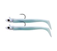 Lazy Lures - Bomb Squad Lures 16cm 45g, 2 Per Pack Durable Soft Plastic Paddle Tailed Lures With A Lead Jig Head, Realistic Eyes And Sharp Hook. Perfect For Sea And Fresh Water Fishing (White)