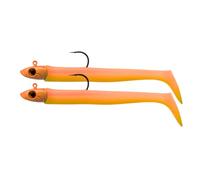 Lazy Lures - Bomb Squad Lures 16cm 45g, 2 Per Pack Durable Soft Plastic Paddle Tailed Lures With A Lead Jig Head, Realistic Eyes And Sharp Hook. Perfect For Sea And Fresh Water Fishing (Orange)