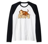 Lazy Monkey Cute Apelet Ape Not Today Nope Raglan Baseball Tee