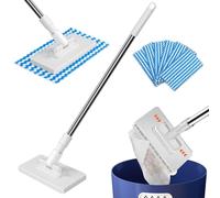 Lazy Mop Clip On - Multifunctional Hands Free Mop That Grips Any Cloth, One Touch Replacement Cleaning Mop for Floor, Kitchen, Wall - No Bending, Easy to Use Mops for Cleaning Floors