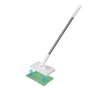Lazy Mop Convenient Cloth Changing Mini Quick Change Disposable Dust With 4 Reusable, Hands-Free with Automatic & Rotating Head, Compatible with Reusable Towels & Disposable Wipes
