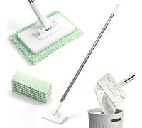 Lazy Mop for Cleaning Floors Mop, Adjustable 360° Rotating Mop, Disposables Dust Mop With 5 Reusable Cloths, No Need to Wash by Hand, Mini Mops for Kitchens, Walls and Windows