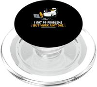 Lazy Office Duck Cartoon Humor Design PopSockets PopGrip for MagSafe