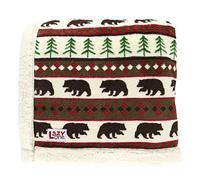Lazy One Bear Fair Isle Sherpa Throw Blanket 127 x 152 cms