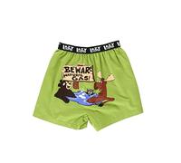 Lazy One Beware of Natural Gas Boys Boxer Shorts Small Green