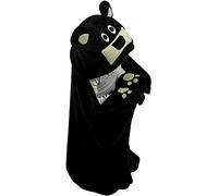 Lazy One Black Hooded Critter Fleece Blanket Bear