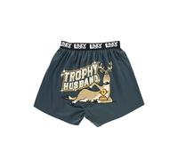 Lazy One Funny Animal Boxers, Humorous Underwear, Novelty Boxer Shorts, Gag Gifts for Men, Dark Blue Trophy Husband Boxers, 3XL
