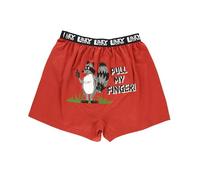 Lazy One Funny Animal Boxers, Humorous Underwear, Novelty Boxer Shorts, Gag Gifts for Men, Red Pull My Finger Boxers, XL