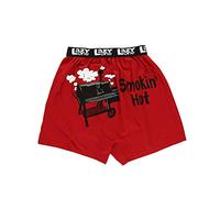 Lazy One Funny Animal Boxers, Humorous Underwear, Novelty Boxer Shorts, Gag Gifts for Men, Red Smokin' Hot Boxers, XL