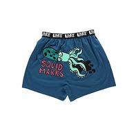 Lazy One Funny Animal Boxers, Novelty Boxer Shorts, Gag Gifts for Men, Humorous Underwear For Men, Squid Marks Boxers, S