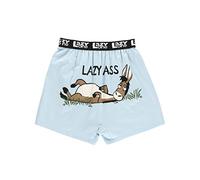Lazy One Funny Animal Boxers, Novelty Boxer Shorts, Humorous Underwear, Gag Gifts for Men, Farm Boxers, Blue Lazy Ass, XL