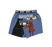 Lazy One Funny Animal Boxers, Novelty Boxer Shorts, Humorous Underwear, Gag Gifts for Men, Funny Bear Boxers, Bottoms Up Boxers, M