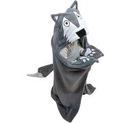 Lazy One Grey Hooded Critter Fleece Blanket Wolf
