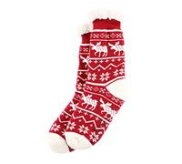 Lazy One Nordic Moose Adult Plush Socks UK8-10/US9-11 Grey