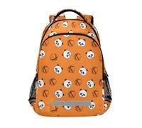 Lazy Panda on The Orange Basketball Pattern Backpacks for Kids School Bag Student Backpack Bookbag for Boys Girls Casual Bag
