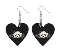 Lazy Panda Women Dangle Earrings Elegant Wooden Pendant Earring for Daily Wear Apricot Shaped