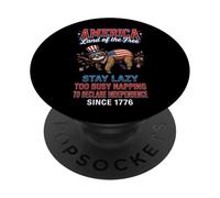 Lazy Patriotic Sloth America Humor Since 1776 PopSockets Adhesive PopGrip