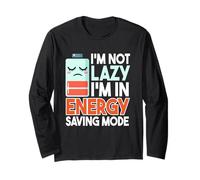 Lazy People Battery for A Layabout, Irony Humor Long Sleeve T-Shirt