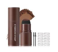 Lazy person's eyebrow powder stamp set, includes 10 reusable shape stencils, waterproof and sweatproof long-lasting eyebrow makeup, long-lasting soft and natural eyebrow powder.