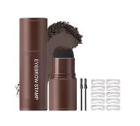 Lazy person's eyebrow powder stamp set, includes 10 reusable shape stencils, waterproof and sweatproof long-lasting eyebrow makeup, long-lasting soft and natural eyebrow powder.