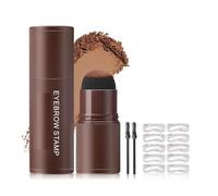 Lazy person's eyebrow powder stamp set, includes 10 reusable shape stencils, waterproof and sweatproof long-lasting eyebrow makeup, long-lasting soft and natural eyebrow powder.