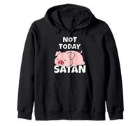Lazy Pig Piggy Not Today Satan Zip Hoodie