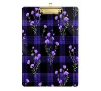 Lazy Plaid Mantas Wildflower Black and Purple Clip Board Organization Waterproof for Softball Coaches clipboard Teacher Size 9 x 12.5 Tabla para escribir con Clip Gold Hold