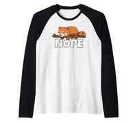 Lazy Red Panda Not Today Nope Raglan Baseball Tee