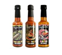 Lazy Scientist's Japanese Allstars Hot Sauce Bundle, 3 x 150ml - Wasaaabi, Katsu & Miso Naga