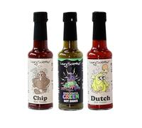 Lazy Scientist's Mild Ones Hot Sauce Bundle, 3 x 150ml - Chip, Brockwell Green, Dutch